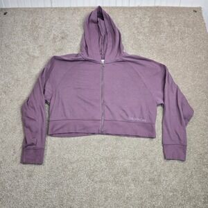 GILLY HICKS HOLLISTER ZIP UP HOODIE SWEATSHIRT Purple Long Sleeve Medium CROPPED